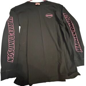 Harley-Davidson Black and Pink Long Sleeve Tee